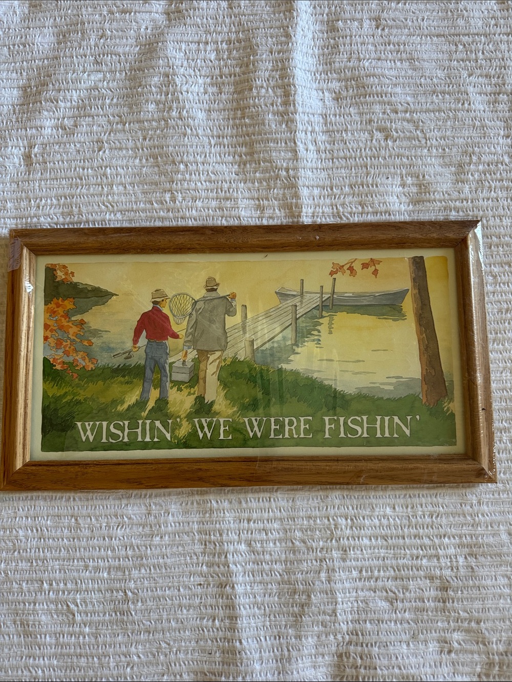 FIGI Graphics Wishin’ We Were Fishin’ 90’s Poster Framed Picture